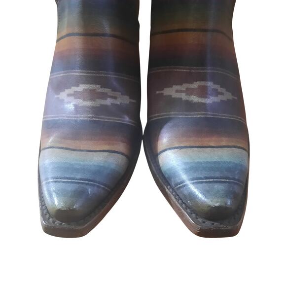 Ariat Womens Dixon Saddle Side Distressed Leather Western Booties Size 9B - Picture 4 of 9